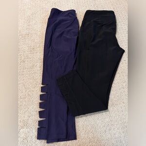 Large Workout Leggings Purple and Black